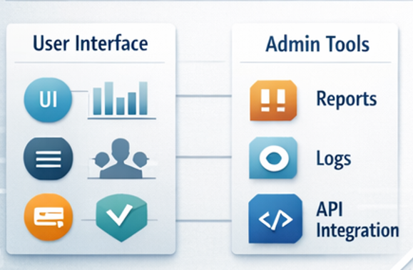 로컬라이징 서비스 전체 흐름을 요약한 기술 인포그래픽(UX·상태값·정산·로그 연결)