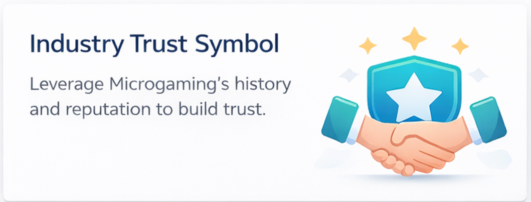 마이크로게이밍 정품 카지노 벤더 신뢰도 상징 이미지