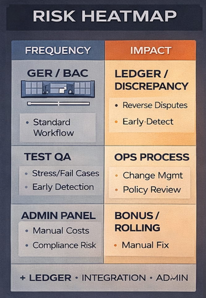 카지노 플랫폼 운영 문제를 유형별로 구분한 리스크 인포그래픽