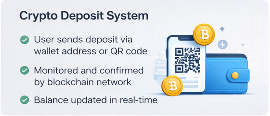 크립토 결제 시스템 전체 흐름도와 카지노솔루션 입금 출금 정산 구조를 설명하는 다이어그램