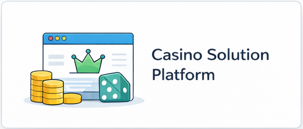 카지노솔루션 도입 절차 전체 흐름과 상담 기획 개발 테스트 오픈 운영 인수인계를 설명하는 인포그래픽