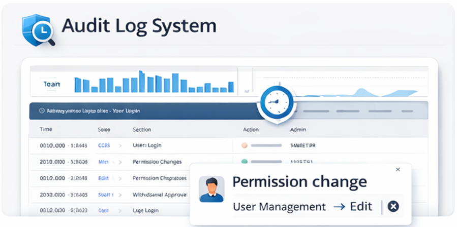 관리자 권한 분리 구조와 역할별 메뉴 접근 차이를 보여주는 카지노 관리자 패널 화면