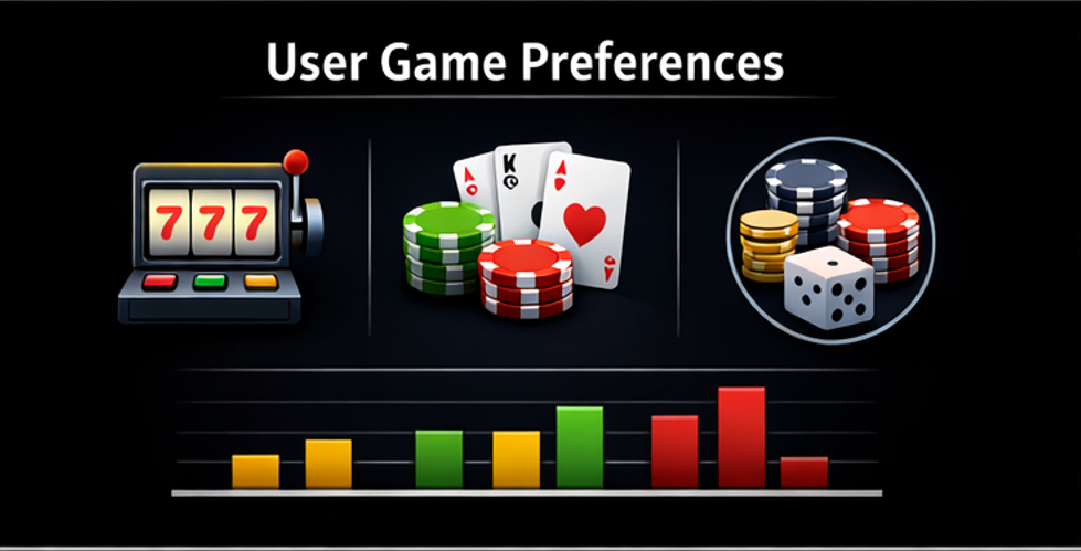 국가별 카지노 유저 선호 게임 데이터 분석 인포그래픽