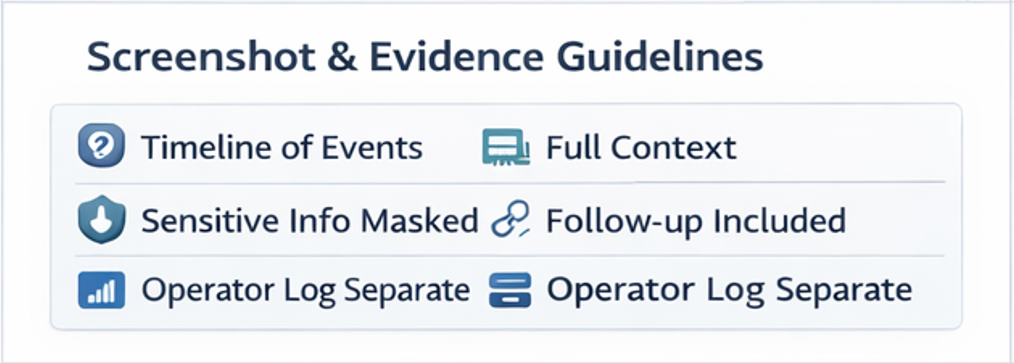 캡처 자료 타임라인 정리 방식과 증거 보존 원칙을 보여주는 피해 예방용 기록 관리 이미지