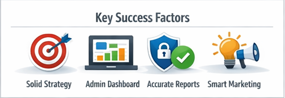 온라인 카지노 사이트 운영 실패를 줄이기 위한 핵심 점검 항목 5가지를 정리한 요약 이미지