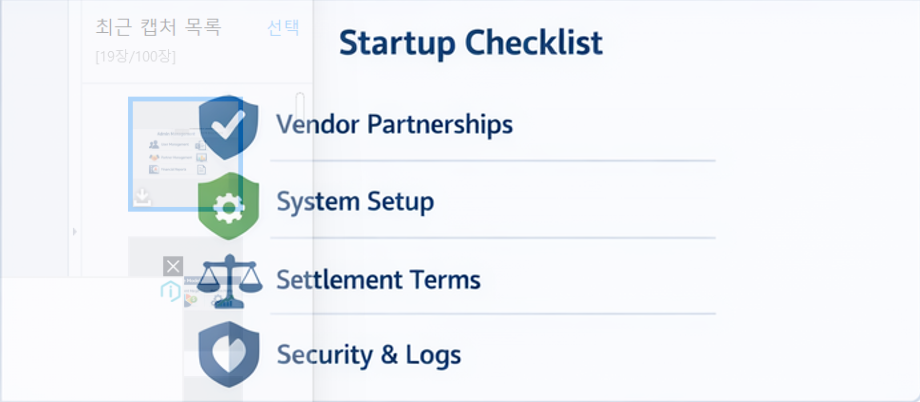 알본사 운영에서 핵심이 되는 관리자 시스템과 정산 구조를 설명한 이미지입니다.