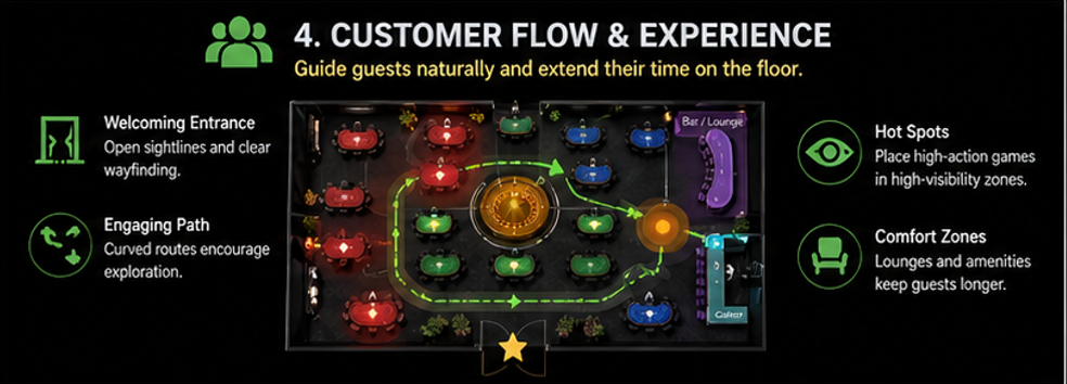 카지노 딜러 동선과 고객 동선 설계