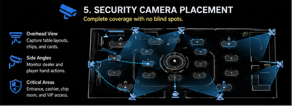 카지노 보안 솔루 카메라 위치 설계