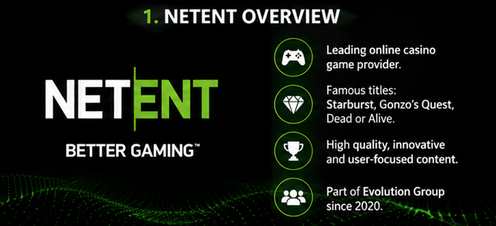 넷엔트 NetEnt 대표 슬롯 게임과 카지노 솔루션 연동 구조